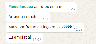 Depoimento de cliente — ficou linda, arrasou demais